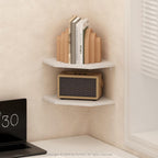 Rossi Hexagon Floating Shelves for Wall, Set of 2 Geometric Corner Shelf, Wall Mounted Shelves for Bathroom, Home Office, Living Room, White