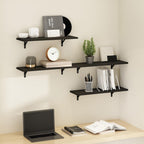 Rossi Set of 4 Floating Shelves for Wall, Espresso