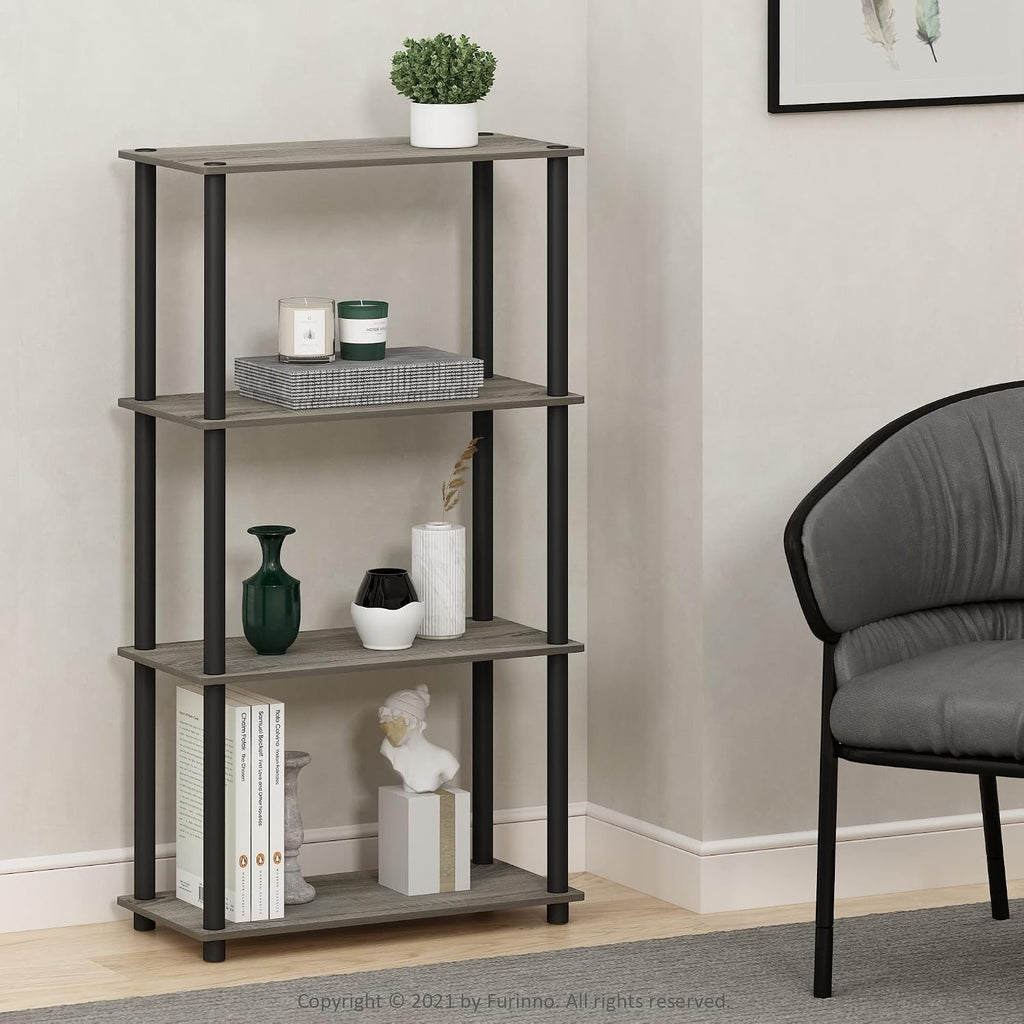 Turn-N-Tube Toolless 4-Tier Storage Shelves, French Oak