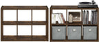 Cubicle Book Shelf Set of 2, 6-Cube Bookshelf, Amber Pine