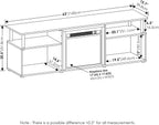 Jensen Open Storage Fireplace Entertainment Center for TV up to 70 Inch with Stainless Steel Tubes, Americano/Chrome