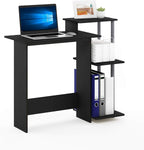 Efficient 29-Inch Black Computer Desk with Side Shelves, Gaming Desk with 3 Open Shelves, Home Office Desk, for Home Office, Study Room, Dorm, Bedroom, Solid Black