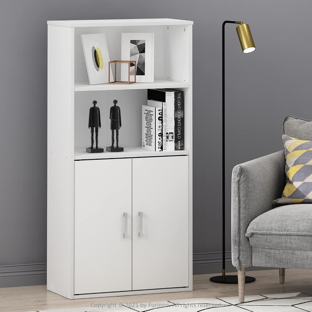 Pasir 4-Tier Storage Bookcase, Bookshelf, Multipurpose Shelf, White