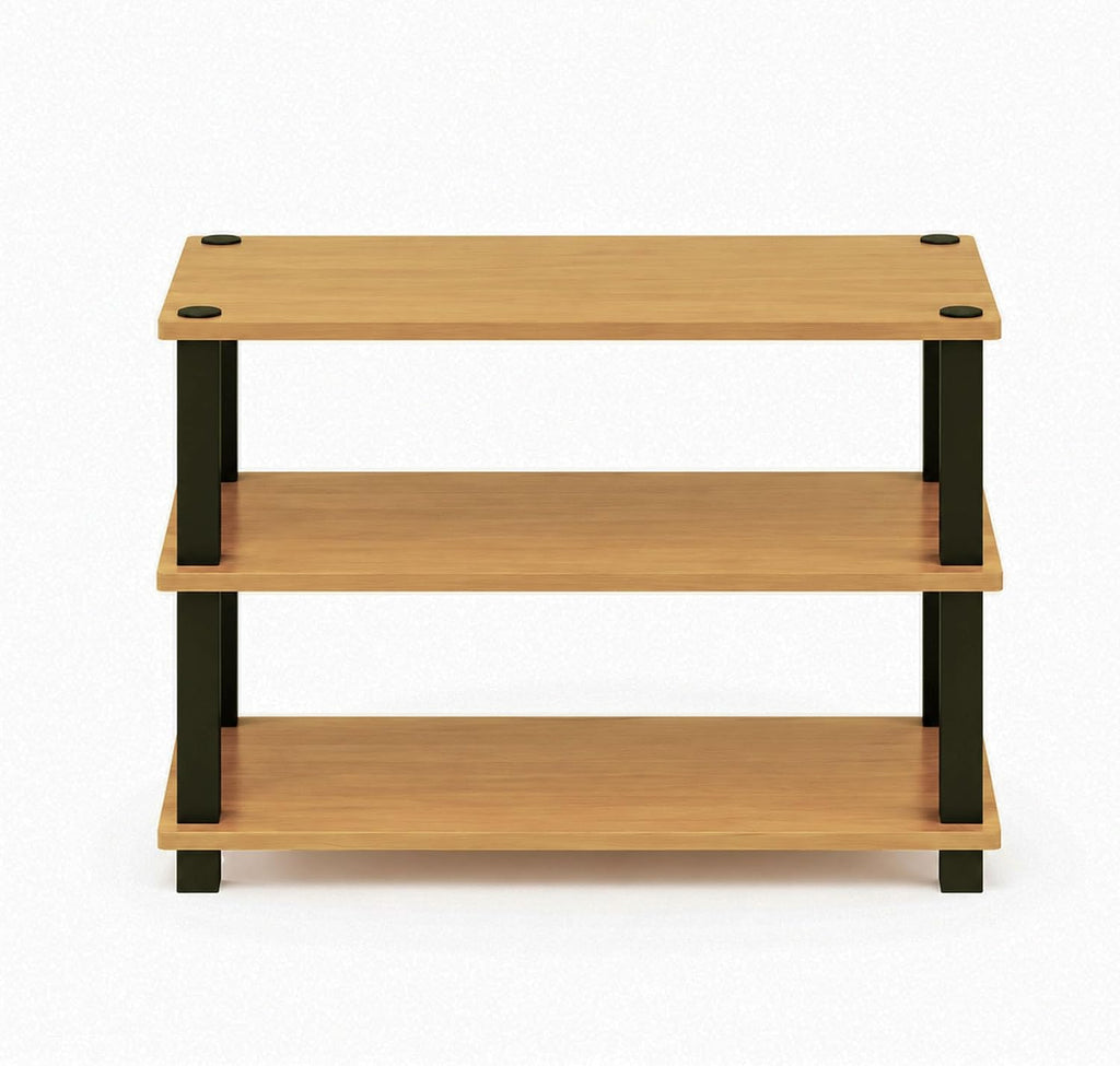 Turn-S-Tube 3-Tier Shoe Rack, Light Cherry/Black