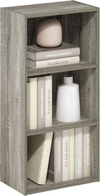 LUDER 3-Tier Book Shelf, Open Shelves Bookshelf, French Oak