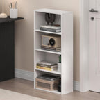 Basic Book Shelf, 4-Tier Bookcase with Open Shelf, Bookshelf, Cube Storage Organizer, 7 x 17 x 35, for Living Room, Bedroom, Home Office, White