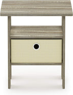 TIDUR 3-Tier Night Stand, Nightstand with Storage Bin, Sonoma Oak