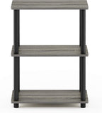 Turn-N-Tube No Tool 3-Tier Storage Shelf, Narrow, French Oak Grey/Black