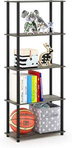Turn-N-Tube Toolless Assembly 5-Tier Closet Shelf, French Oak