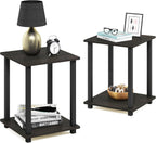 Simplistic Set of 2 Toolless Living Room Table Set, Espresso