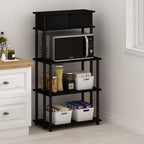 Turn-N-Tube Kitchen Storage Shelf with Top Cabinet for Kitchen, Dining Room and Home Office, Americano/Black