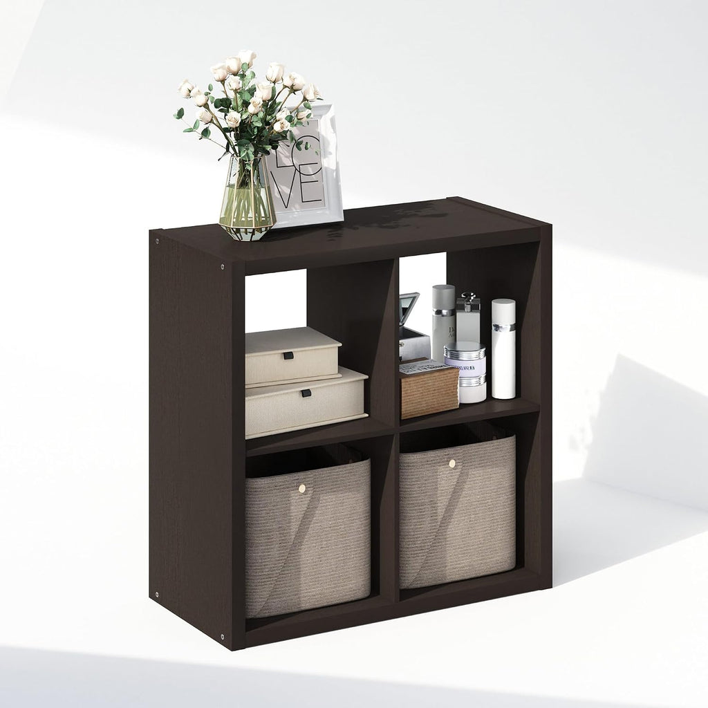 Cubic Extra Thick 4-Cube Closet Organizers and Storage, Dark Oak