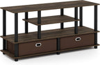 JAYA Large Stand for up to 50-Inch TV, Columbia Walnut/Black/Dark Brown