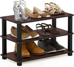 Turn-S-Tube 3-Tier Shoe Rack, Dark Cherry/Black