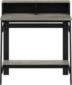 Simplistic A Frame Computer Desk, Black/French Oak Grey