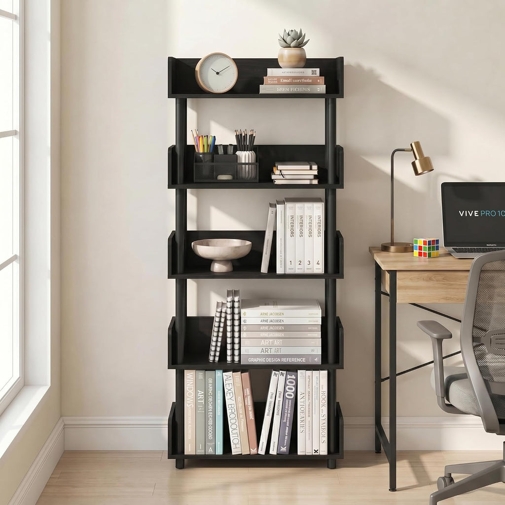 Turn-N-Tube Book Shelf, 5-Tier Bookshelf, Bookcases, Espresso