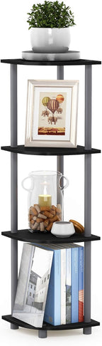 Turn-N-Tube Toolless Assembly 4-Tier Storage Shelves, Black