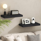 Tanna Floating Shelves for Wall, 12 x 24 Wall Shelf, Single Set Wall Mounted Floating Shelf with Invisible Bracket, 2-Inch Thick, for Bathroom, Living Room, Bedroom, Home Office, Americano