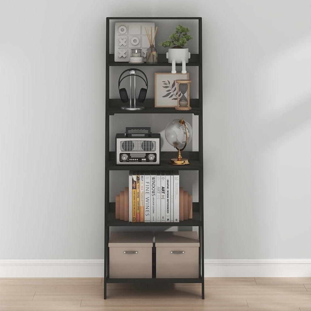Ladder Shelf, 6-Tier Ladder Book Shelf, Bookcase, Espresso