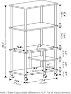 Turn-N-Tube 4-Tier Toolless Kitchen Storage Shelf Cart, Amber Pine/Black