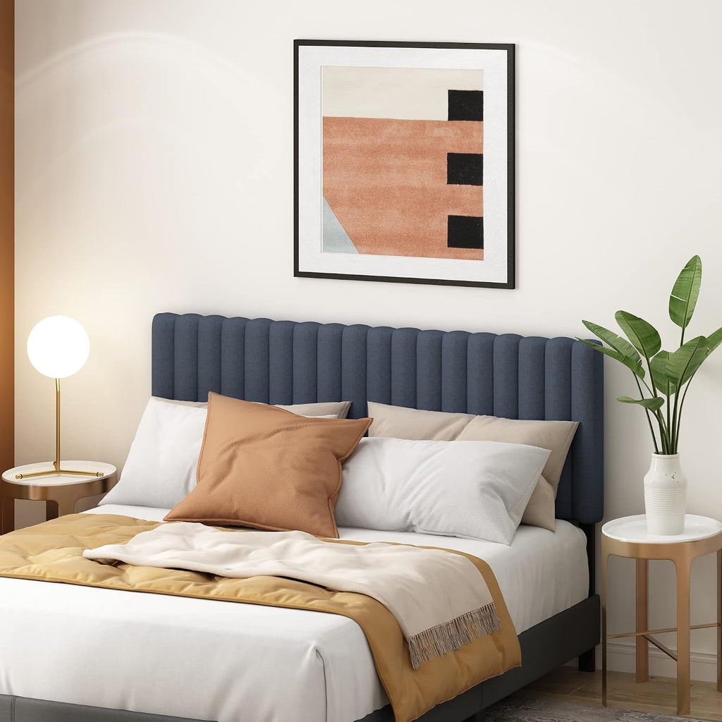 Roanne Upholstered Tufted Headboard, Denim, Queen