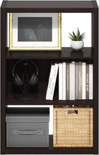 VIOLA 3-Tier Book Shelf, Extra Thick Frame Bookshelf, Dark Oak