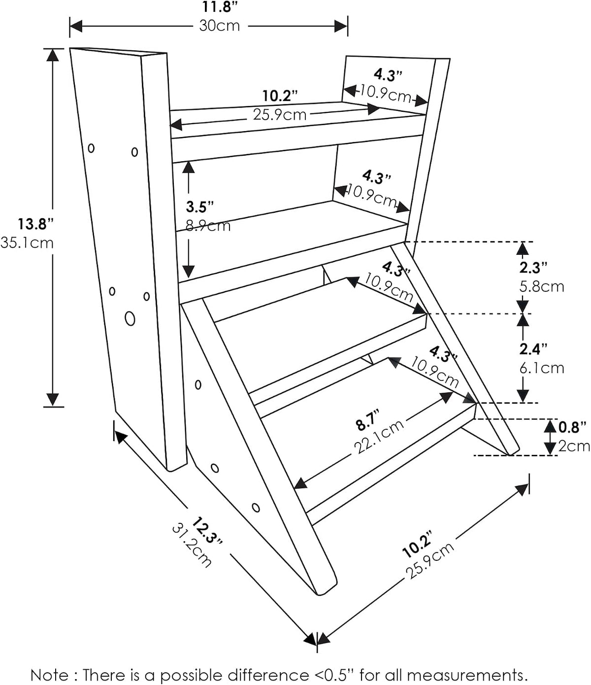 Outdoor 4-Tier Ladder Plant Stand, Meranti Wood