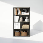 Simple Book Shelf, 4-Tier Bookshelf, Bookcase with Open Shelf, 9.4 x 23.6 x 41.7, for Living Room, Bedroom, Home Office, French Oak