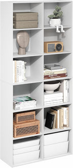 Basic 12-Cube DVD Shelf, Bluray CD Rack, White