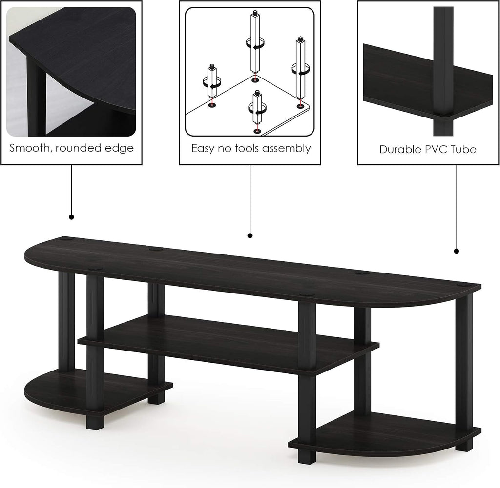 Turn-S-Tube Wide TV Entertainment Center, Espresso/Black