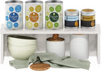 Helena Kitchen Counter Stackable Organizer Shelf, Set of 1, 18-Inch, Marble White