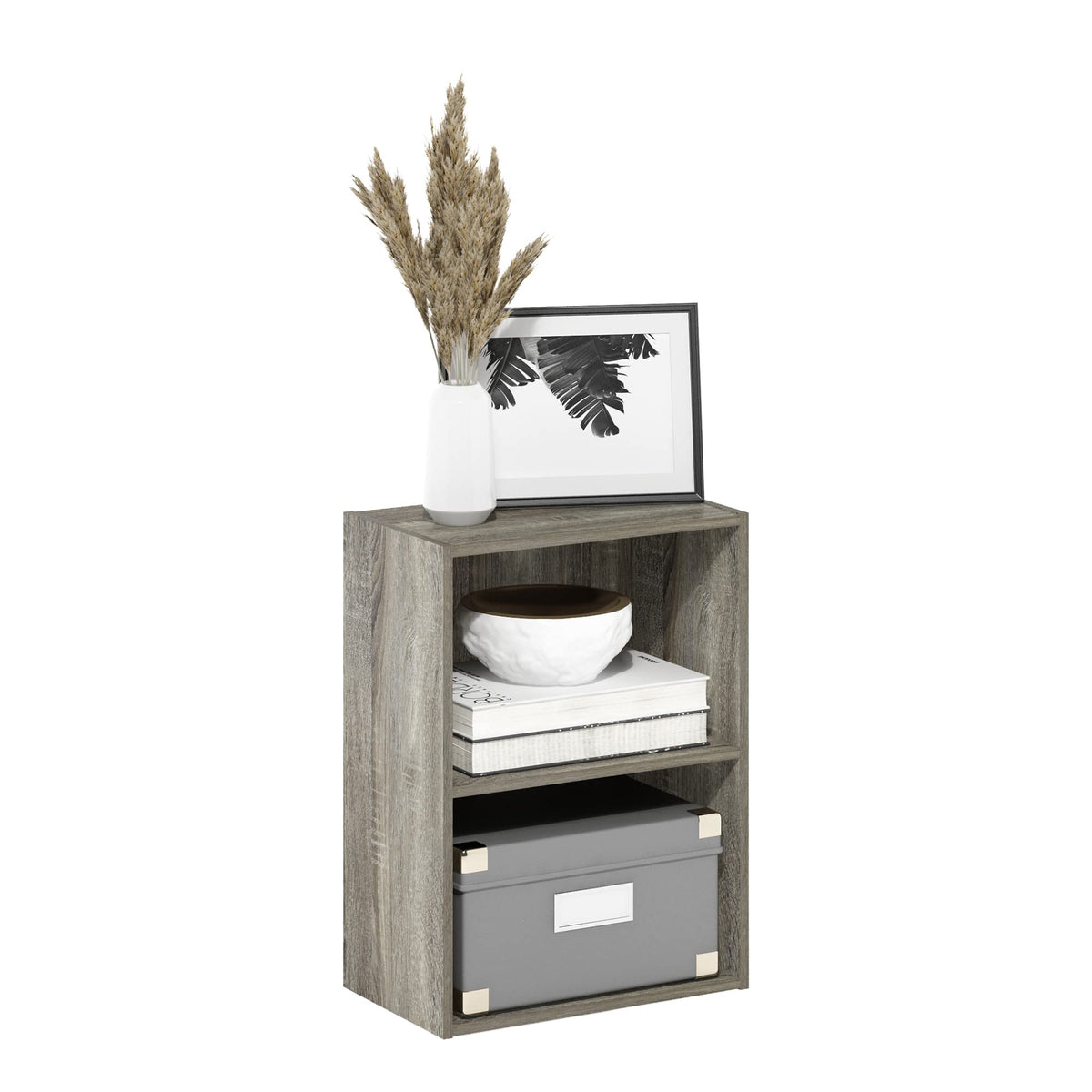 4-Tier Book Shelf, Open Shelves Bookshelf, Light Blue/White
