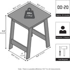 Beginning Night Stand, Square Nightstand, Wood Bedside Table with H-Legs, Side Table, End Table, Easy Assembly, for Bedroom, Closet, Dorm, Espresso