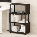 Reed 4-Tier Geometric Book Shelf with Open Shelf, Espresso