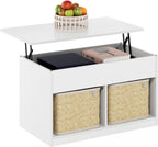 Jensen Lift Top Coffee Table, Solid White