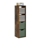 Cubicle Book Shelf, Vertical 5-Cube Bookshelf, Extra Thick Frame Horizontally & Vertically Reversible Bookcase with Open Back, 14.6" x 16" x 72", for Living Room, Bedroom, Home Office, White