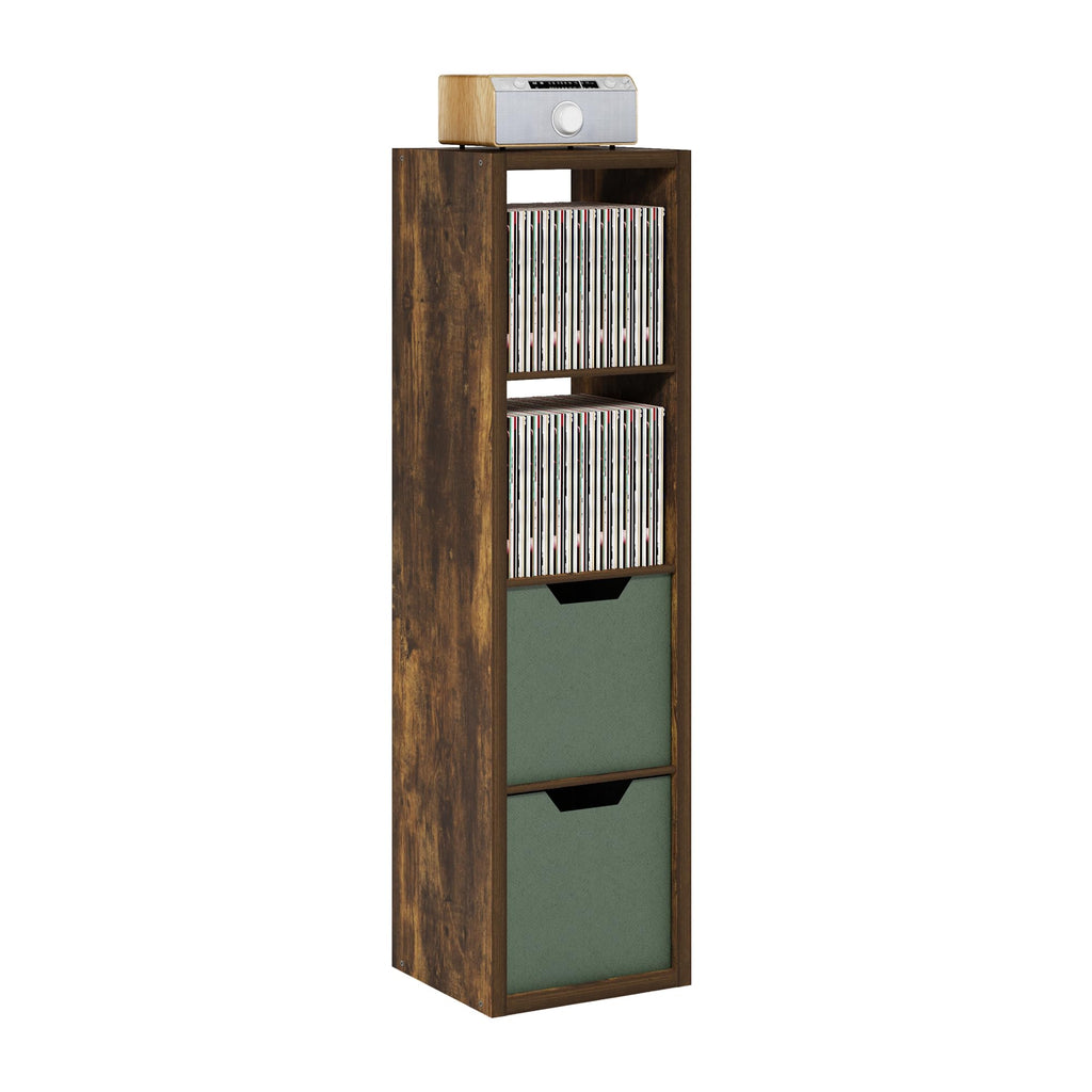 CUBICLE 9-Cube Book Shelf, Extra Thick Frame Bookshelf, Dark Oak
