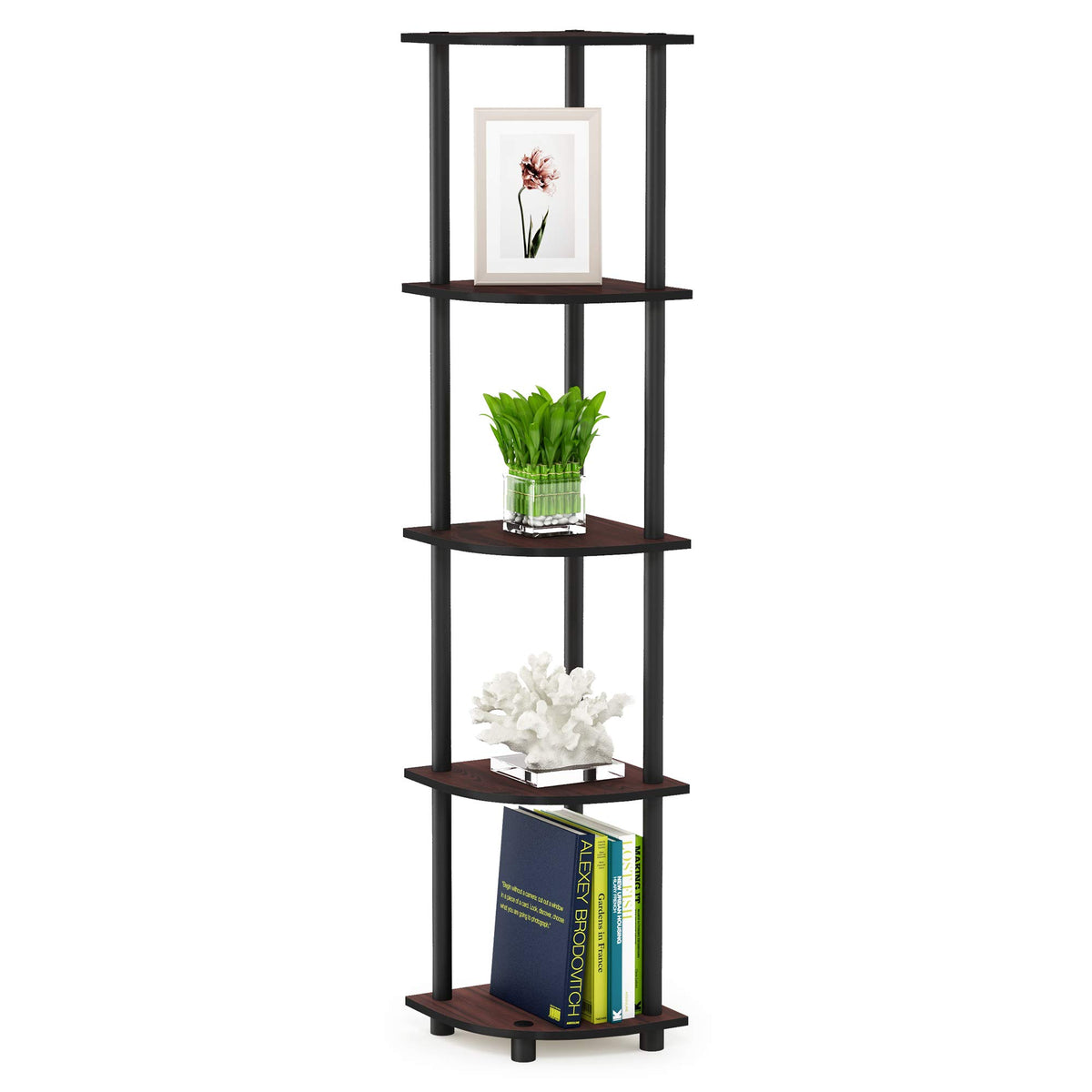 99152BE/WH/IV 3-Tier Go Green Multipurpose Storage Rack Shelving Unit Bookshelf Cabinet with 2 Bins, Beech Finish