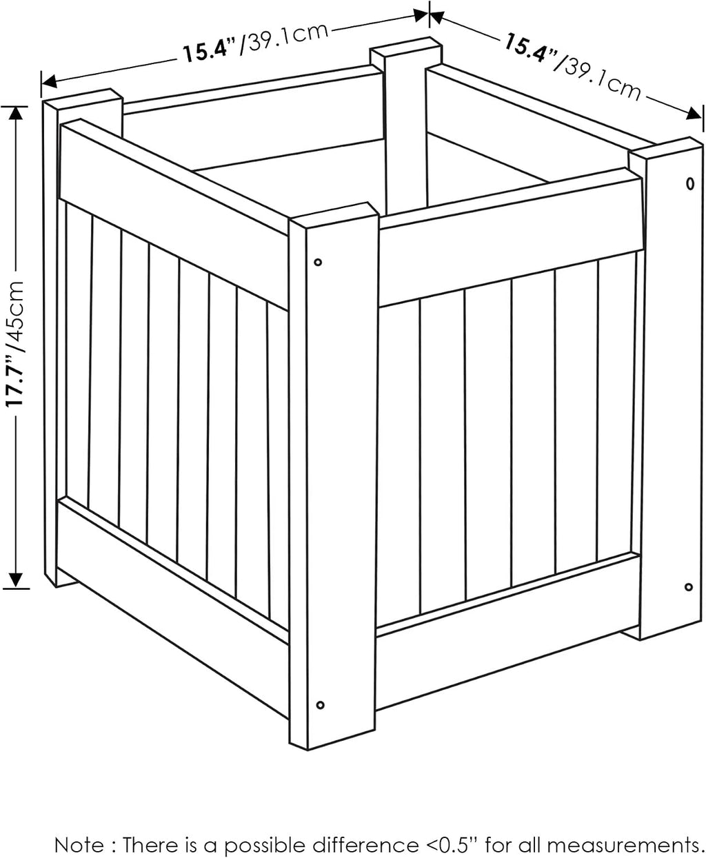 2-FG16450 Tioman Hardwood Flower Box, Two-Pack, Natural