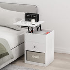 Jensen Lift Top Nightstand, Solid White