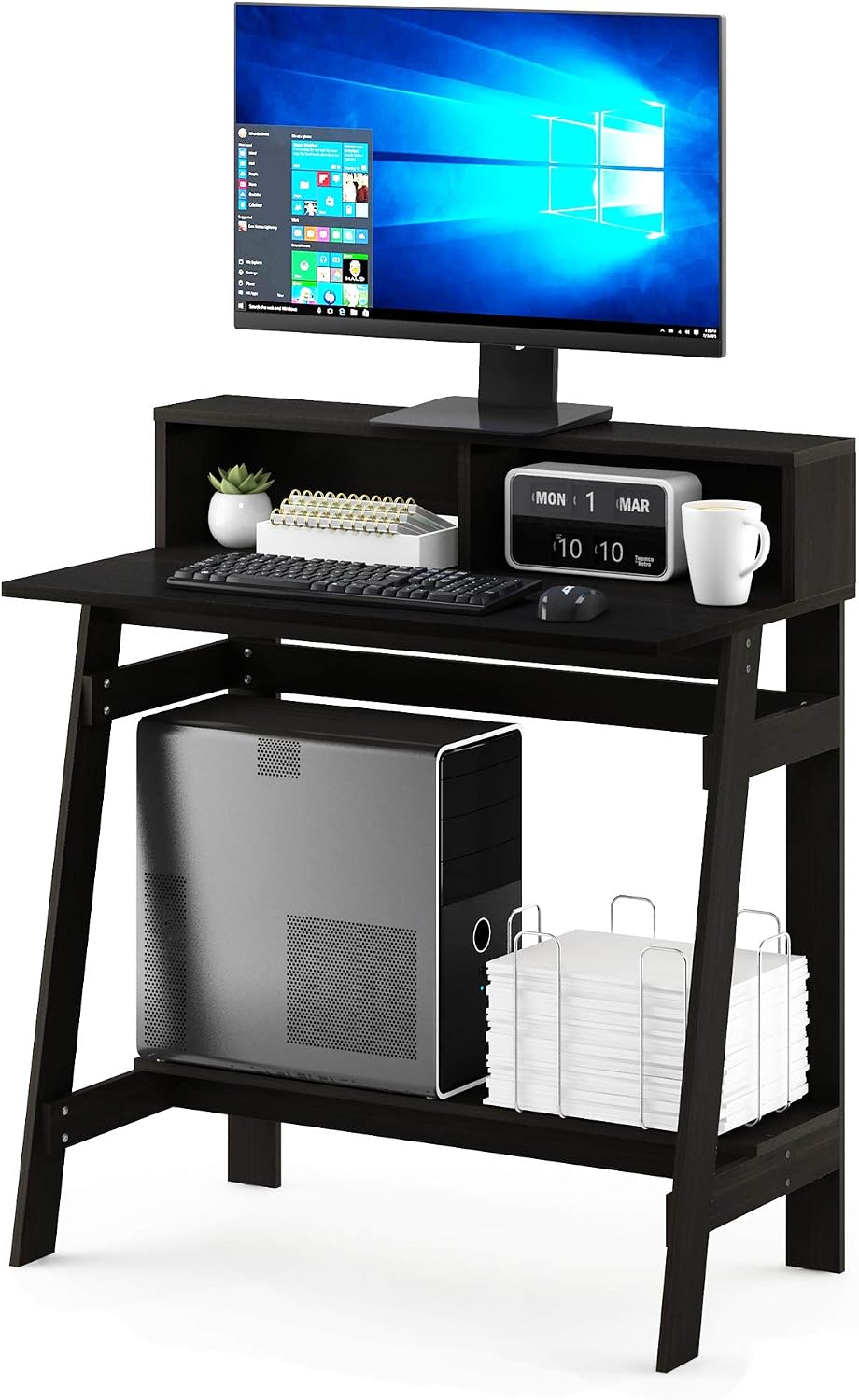 Simplistic 31-Inch Compact Computer Desk, Black Espresso