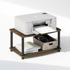 Turn-N-Tube 2-Tier Printer Table with Storage, Under Desk Printer Stand, Toolless Assembly, for CPU, Work Supplies, Home Office, Americano