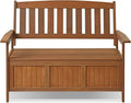 TIOMAN Outdoor Storage, Kent Storage Bench with Teak Wood, for Patio, Garden, Porch, Natural