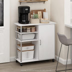 Helena Utility Kitchen Island and Storage Cart on Wheels, 4-Tier, Stainless Steel Tubes, White Oak/Chrome