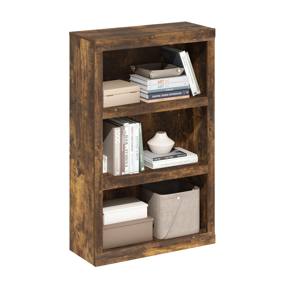 4-Tier Book Shelf, Open Shelves Bookshelf, Light Blue/White