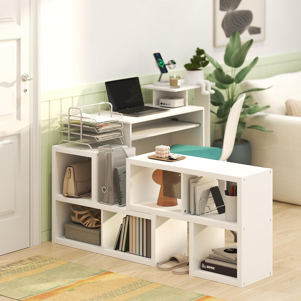 Viola 6-Cube Book Shelf, DIY Stackable Bookshelf, White