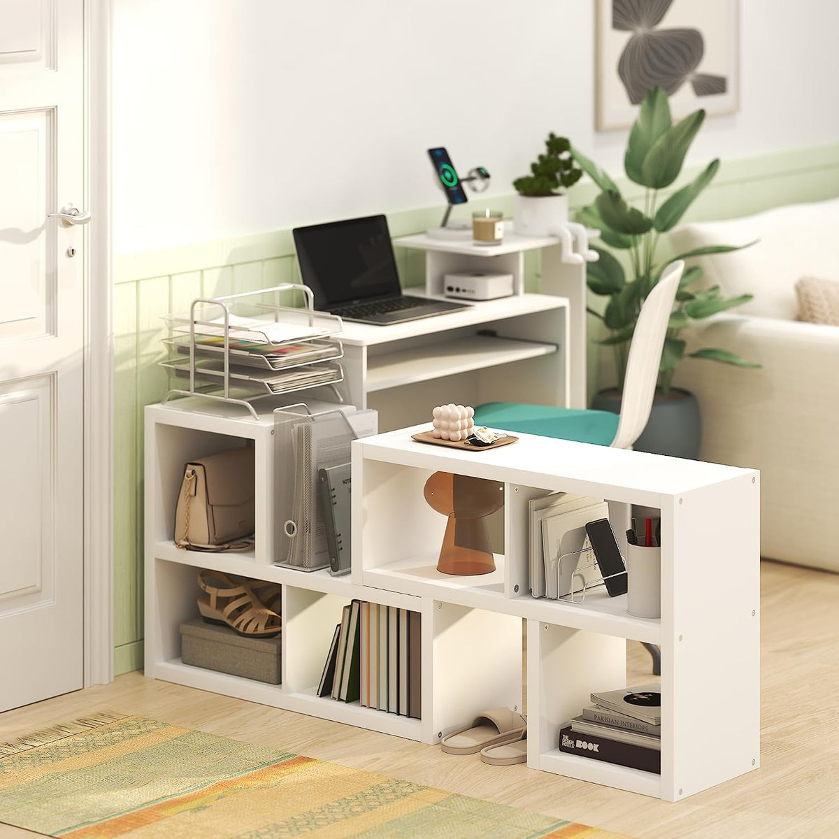 Viola 6-Cube Book Shelf, DIY Stackable Bookshelf, White