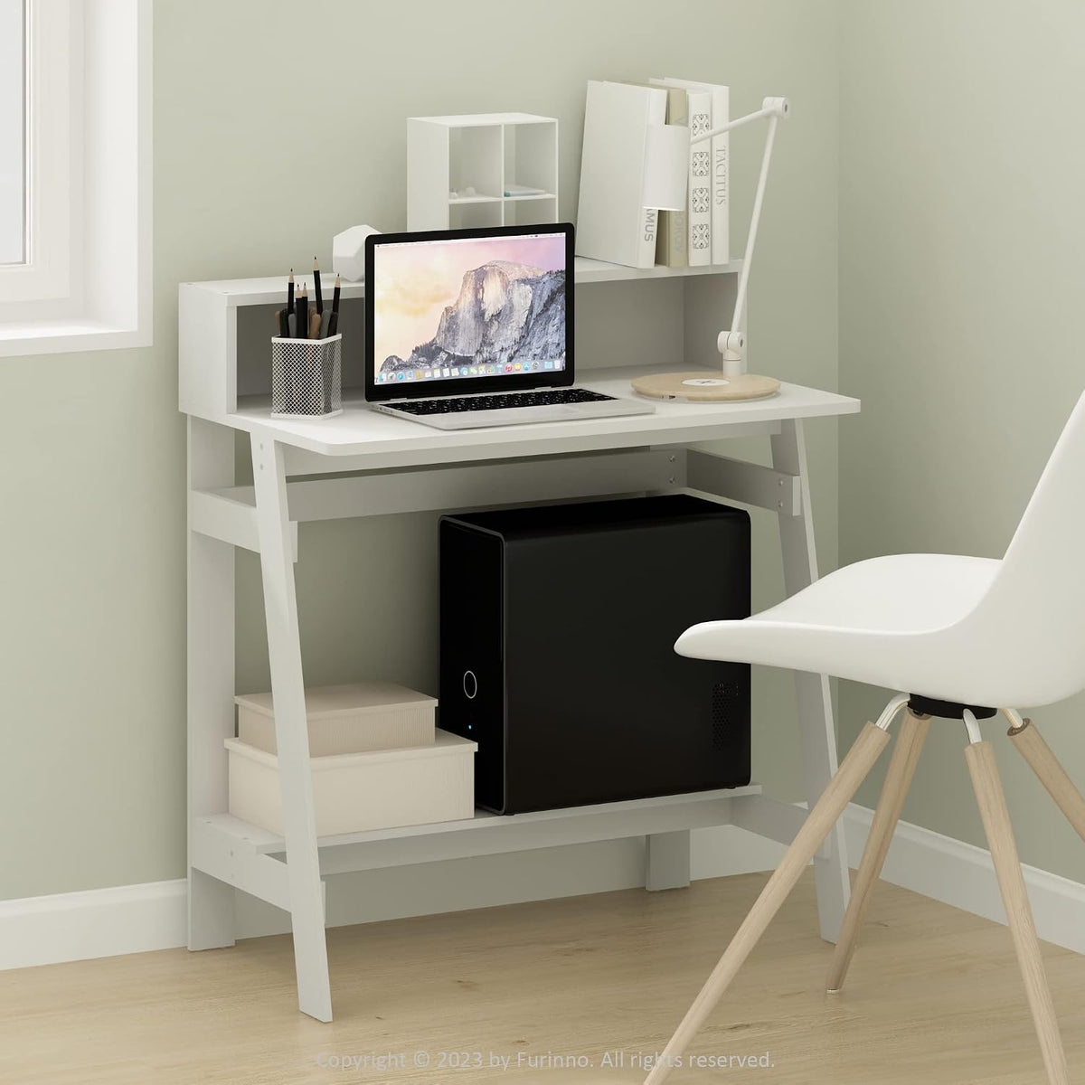 Simplistic A Frame Computer Desk, Regular, White