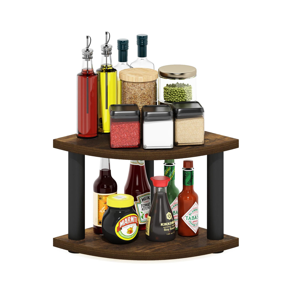 Turn-N-Tube 4-Tier Multipurpose Shelf Display Rack, Classic Tubes, Espresso/Black