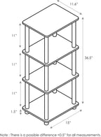 RATA Book Shelf, 5-Tier Industrial Multipurpose Flat Base Bookshelf, Bookcase with Metal Frame, Wide, Columbia Walnut